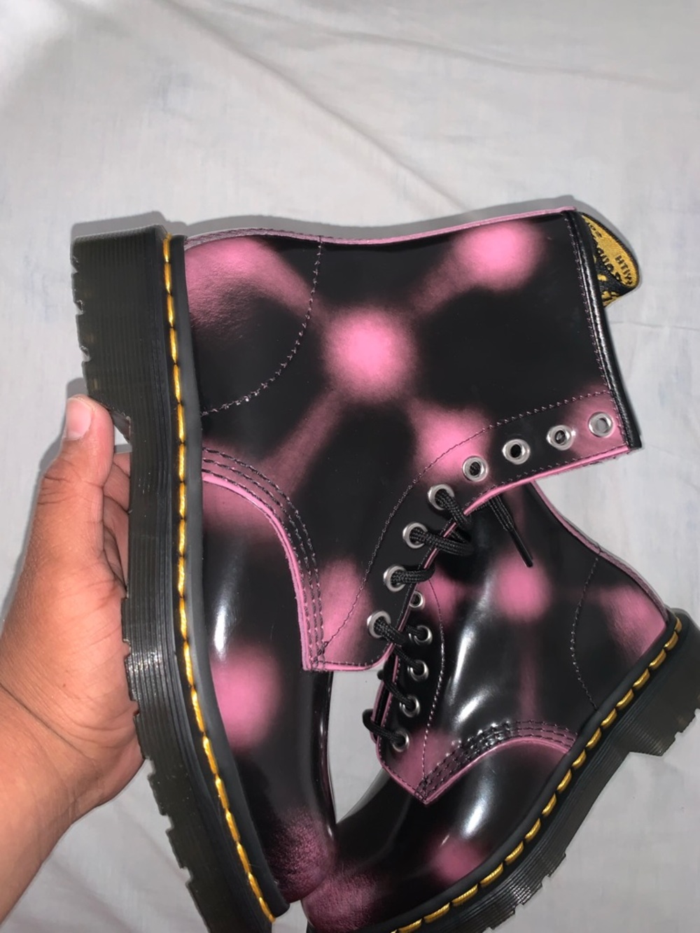 Dr. Martens 1460 Arcadia Boots Pink & Black Size; 5 Men/ 6 Women - Picture 2 of 5